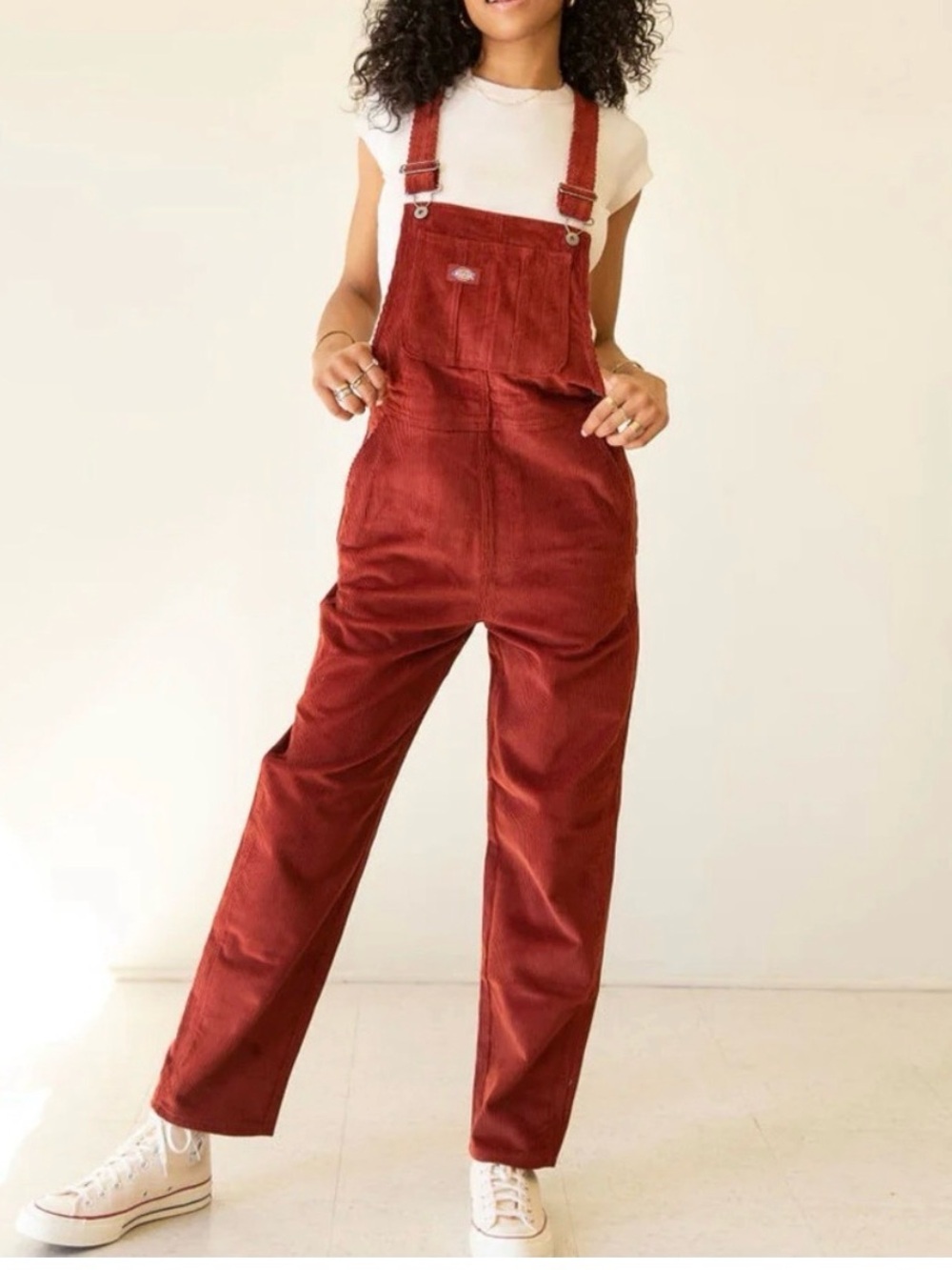 Burgundy Corduroy Dickies Overalls - L